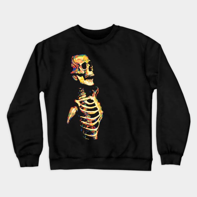 Creepy Screaming Painted Skeleton Crewneck Sweatshirt by Vector Deluxe